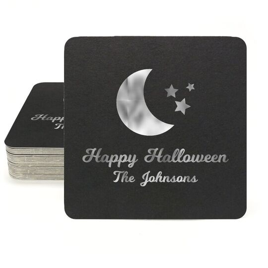 Moon and Stars Square Coasters